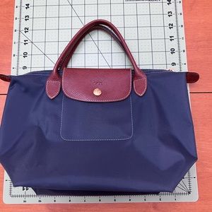 Longchamp Mini Bag in Navy and Burgundy